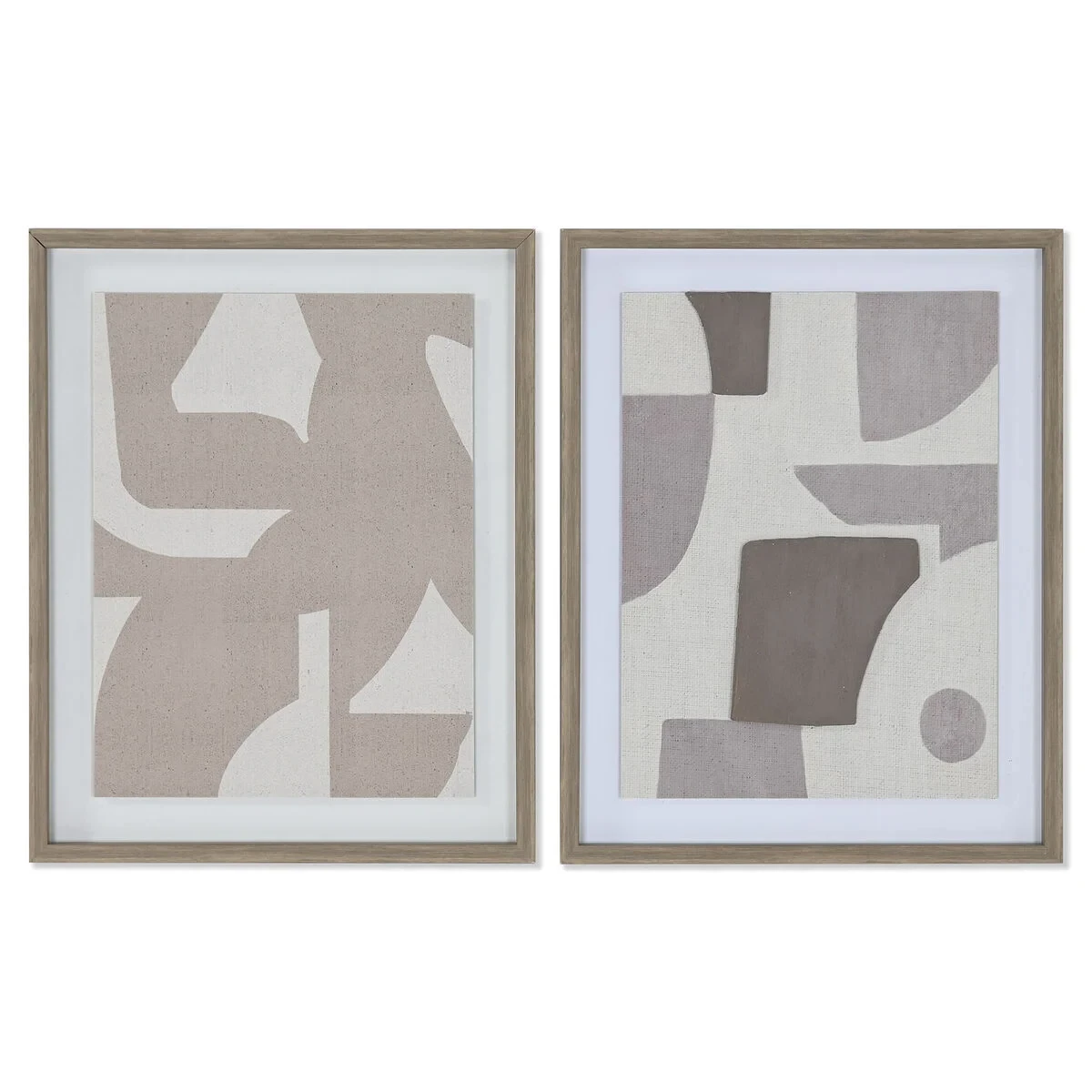 Lienzo Home ESPRIT Beige Gris Abstracto Moderno 40 x 3 x 50 cm (2 Unidades)
