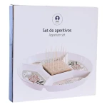 Bandeja de Aperitivos DKD Home Decor 23,5 x 23,5 x 3 cm Verde Gres