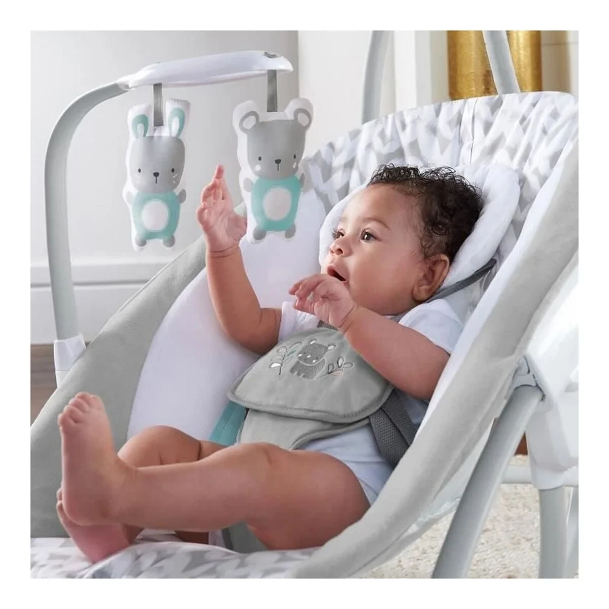Mecedora Ingenuity 2-in-1 Swing Lounger - Raylan Gris Blanco