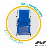 Silla Tumbona Plegable de Camping Aktive Azul 62 x 62 x 117 cm Carro plegable Toldo (2 Unidades)