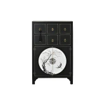 Cajonera DKD Home Decor Negro Dorado Abeto Madera MDF Oriental 63 x 28 x 101 cm