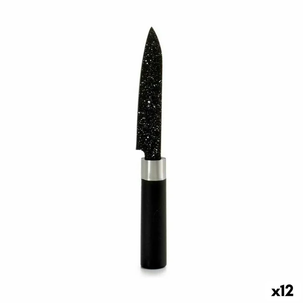 Cuchillo Pelador Kinvara Negro Acero Inoxidable Plástico 2,5 x 20,5 x 1,7 cm 20,5 x 1,7 x 2,5 cm Mármol (12 Unidades)