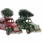 Adorno Navideño DKD Home Decor Rojo Verde Coche 26 x 11,5 x 16,5 cm (2 Unidades)