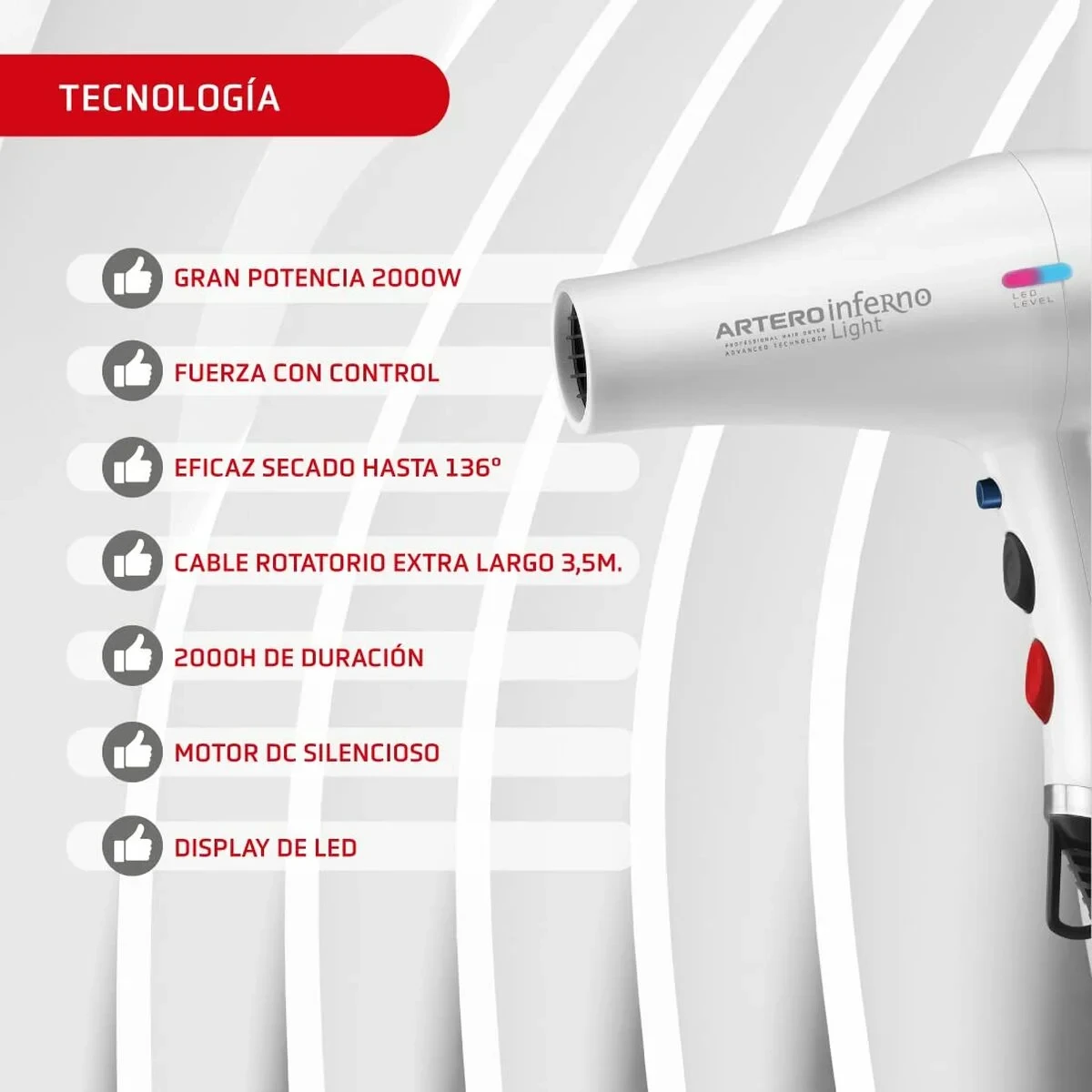 Secador de Pelo Artero SECADOR INFERNO Light