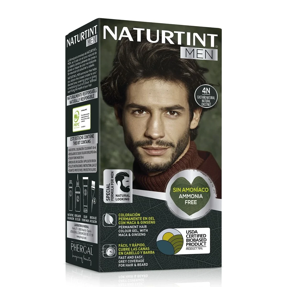 Tinte Permanente Naturtint NATURTINT MEN Nº 4n-Castano Natural