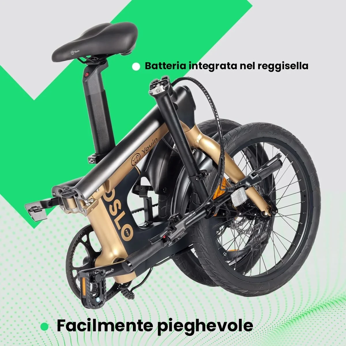 Bicicleta Eléctrica Youin BK1950 OSLO PRO Negro Dorado
