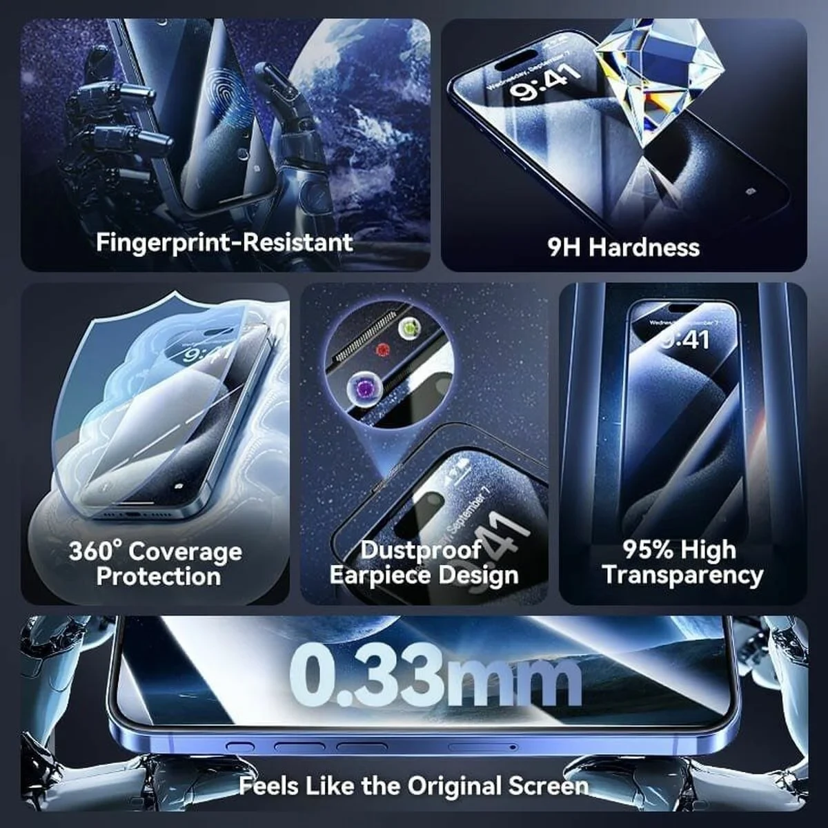 Protector de Pantalla Cristal Templado para Móvil Vention KUPTCA-10 iPhone 16