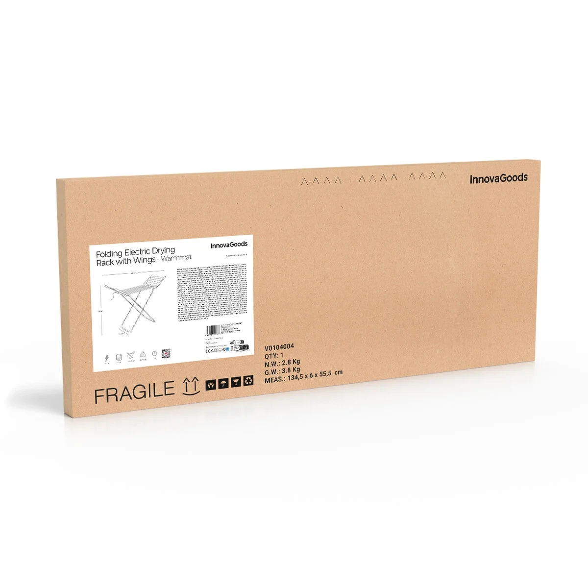 Tendedero Eléctrico Plegable con Alas, Pantalla Táctil, Temporizador y Control de Temperatura Warmmat InnovaGoods 230 W 20 Barra