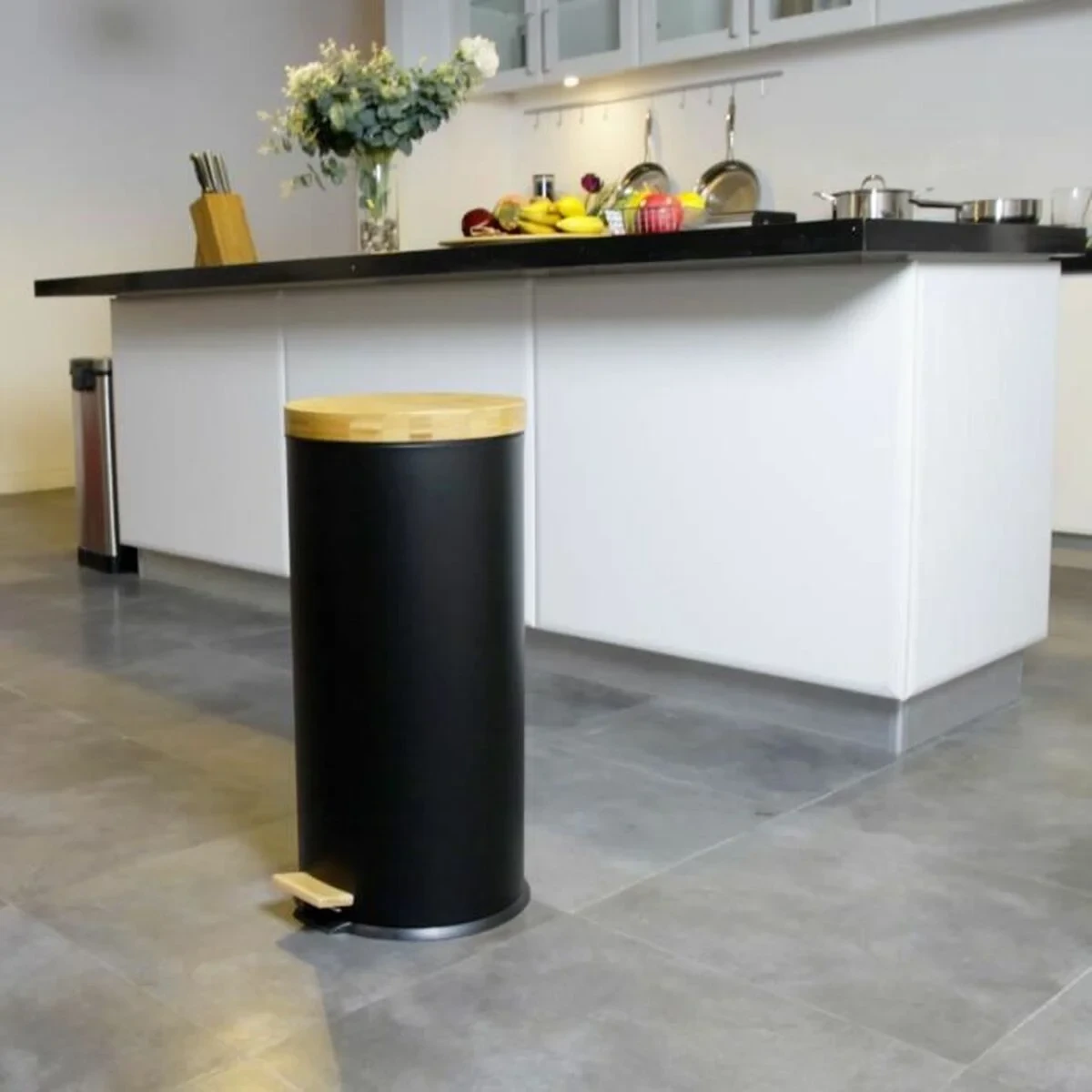 Cubo para la Basura Kitchen Move   Negro Negro mate 30 L