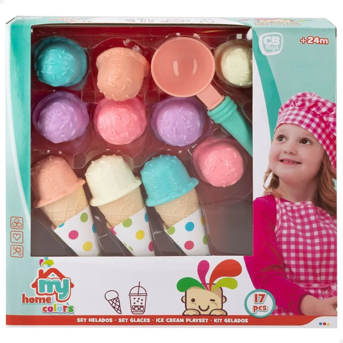 Set de Alimentos de Juguete Colorbaby Helado 17 Piezas (12 Unidades)