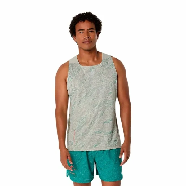 Camiseta de Tirantes Hombre Asics Fujitrail Singlet Gris Gris claro