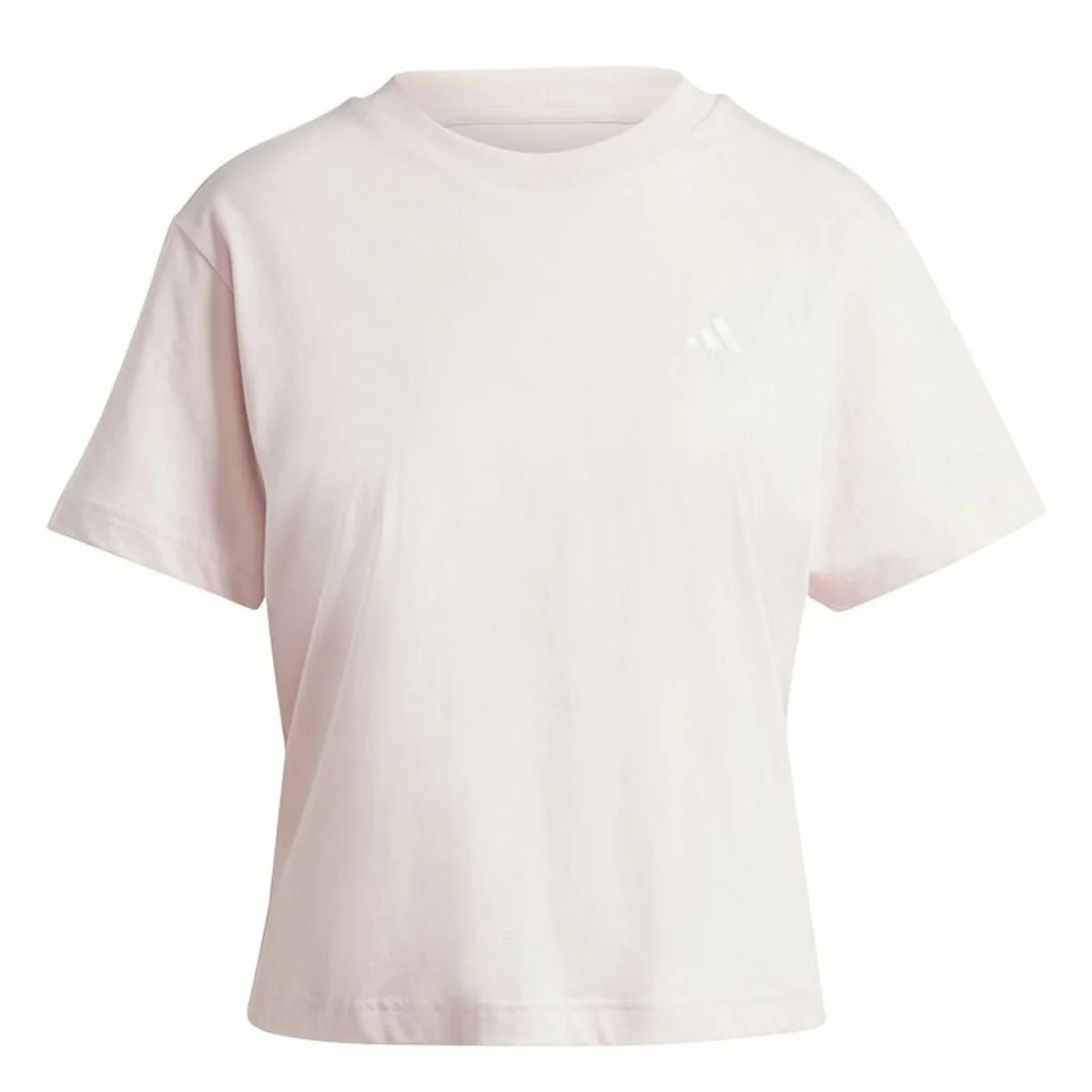 Camiseta de Manga Corta Mujer Adidas Essentials Small Logo Beige Rosa