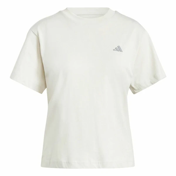 Camiseta de Manga Corta Mujer Adidas Essentials Small Logo Blanco Beige