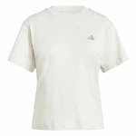 Camiseta de Manga Corta Mujer Adidas Essentials Small Logo Blanco Beige