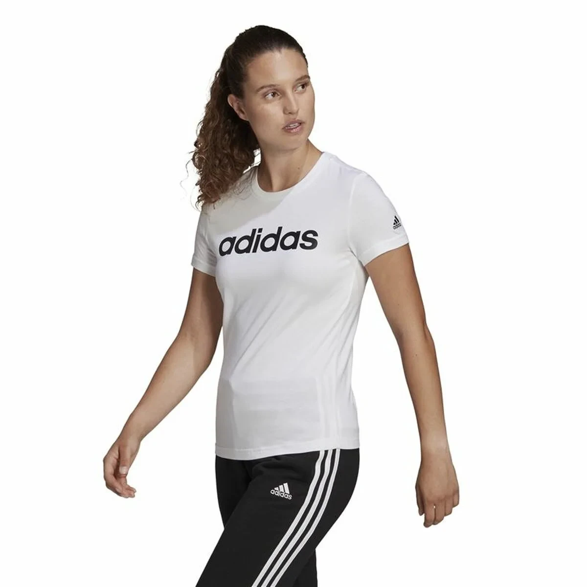 Camiseta de Manga Corta Mujer Adidas Blanco