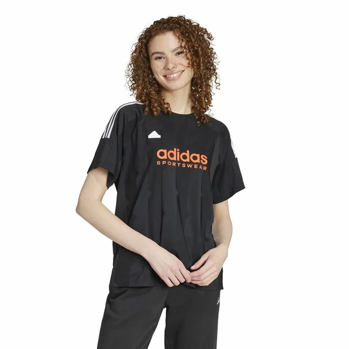 Camiseta de Manga Corta Mujer Adidas Tiro Cut Negro