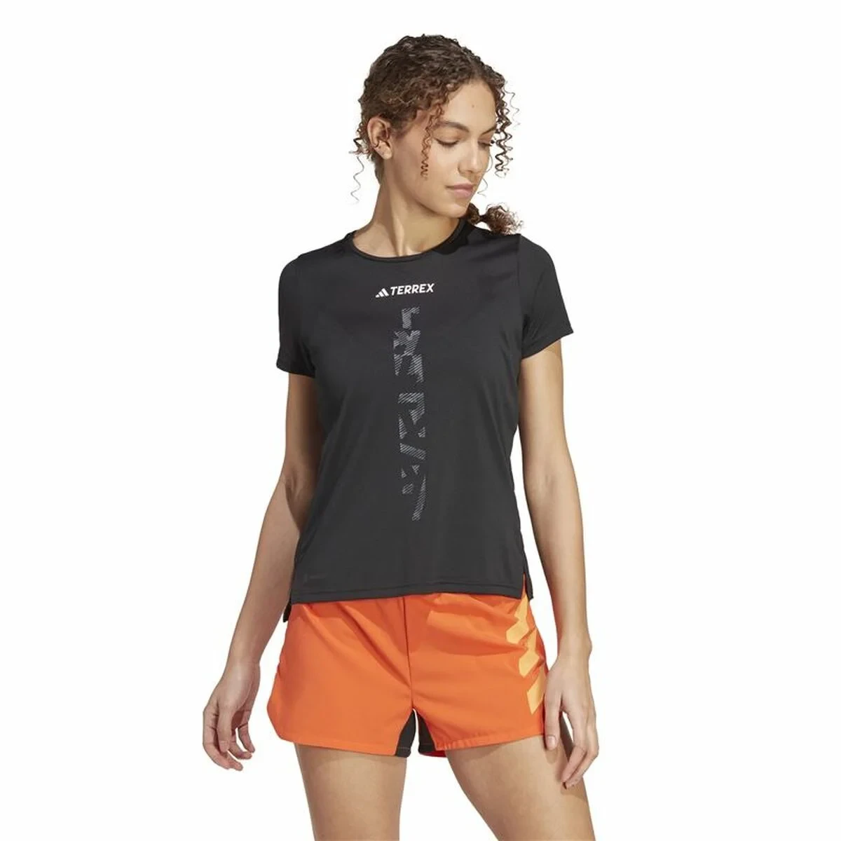 Camiseta de Manga Corta Mujer Adidas Agr Shirt Negro
