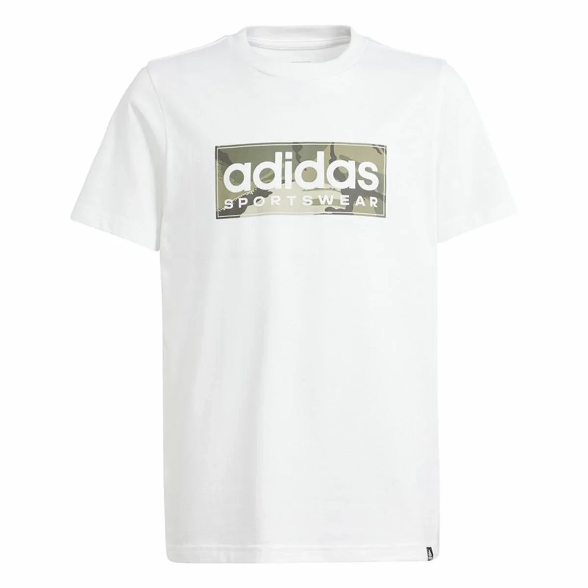 Camiseta de Manga Corta Niño Adidas B Camo Lin Blanco