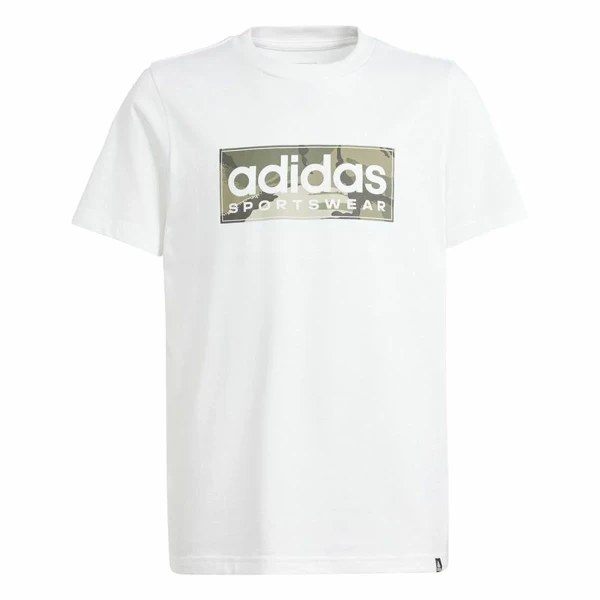 Camiseta de Manga Corta Niño Adidas B Camo Lin Blanco