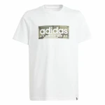 Camiseta de Manga Corta Niño Adidas B Camo Lin Blanco