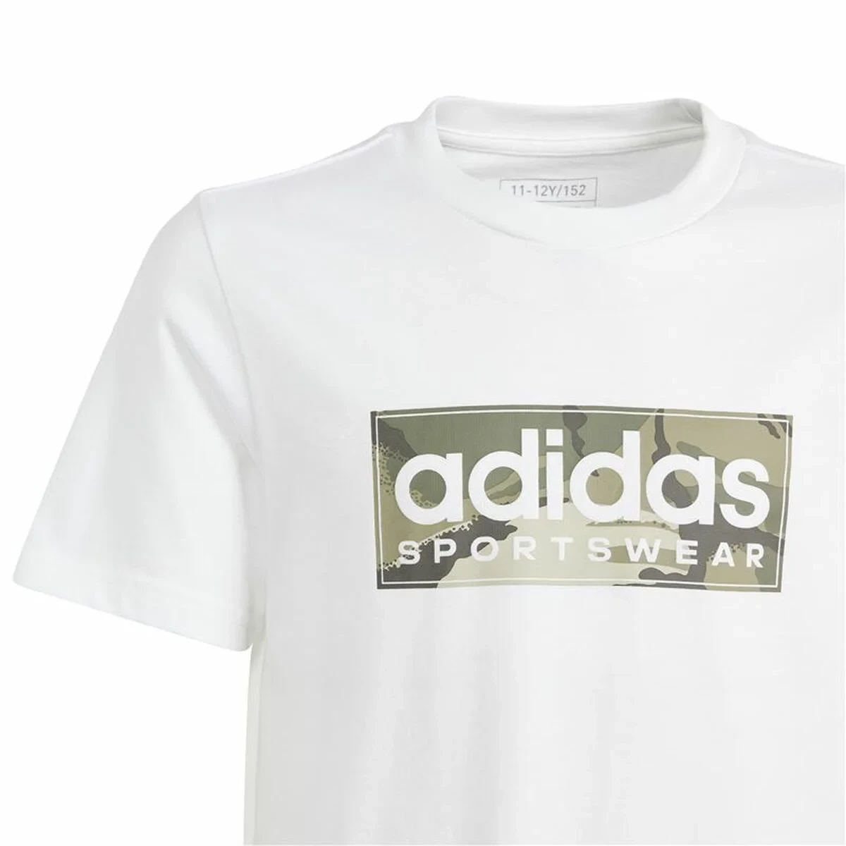 Camiseta de Manga Corta Niño Adidas B Camo Lin Blanco