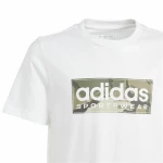 Camiseta de Manga Corta Niño Adidas B Camo Lin Blanco