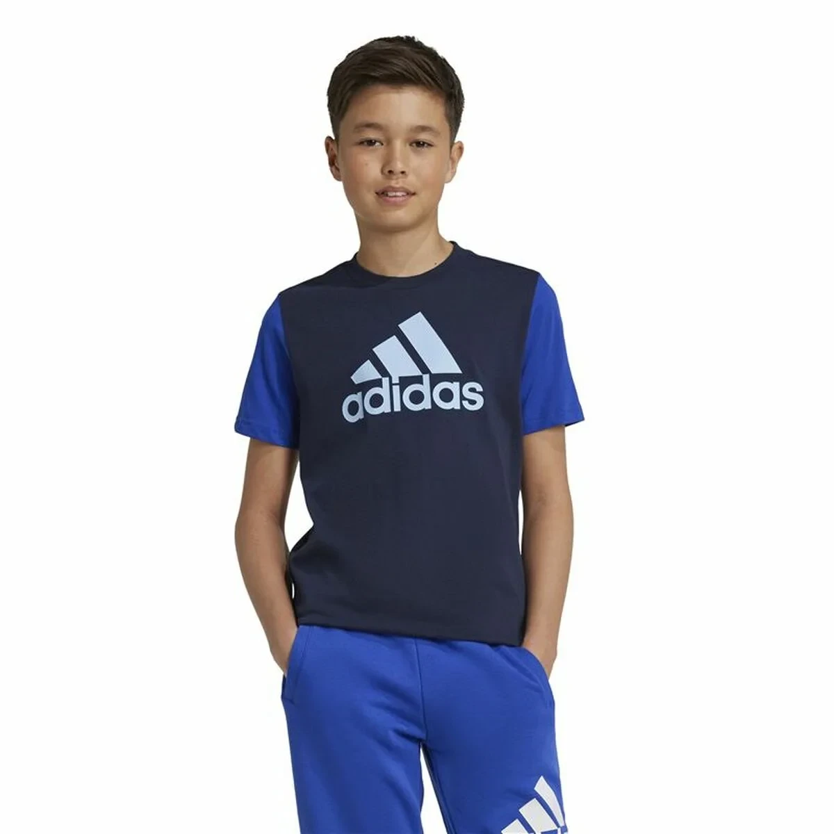 Camiseta de Manga Corta Niño Adidas Essentials Azul