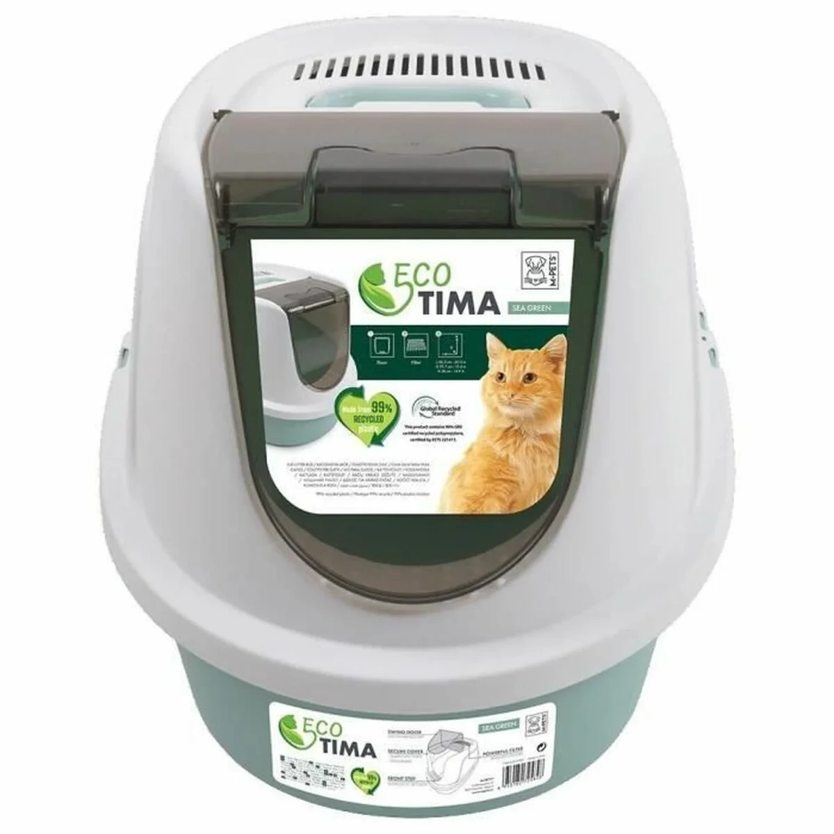 Arenero para Gatos MPETS Verde Plástico reciclado