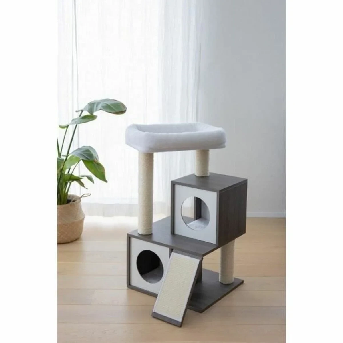 Rascador para Gatos Kerbl Gris Blanco/Negro Sisal