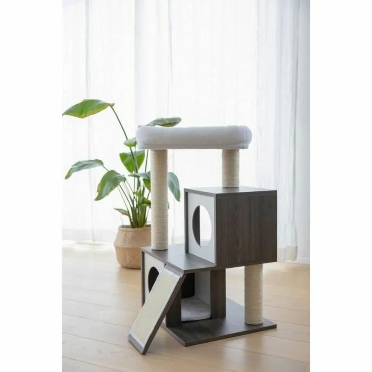 Rascador para Gatos Kerbl Gris Blanco/Negro Sisal