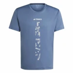 Camiseta de Manga Corta Hombre Adidas Terrex Agravic Azul