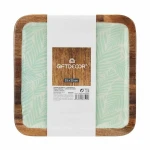 Centro de Mesa Gift Decor Blanco Marrón Verde Poliéster Resina Madera de mango 25 x 25 cm 25,4 x 2,54 x 25,4 cm Hoja de planta (