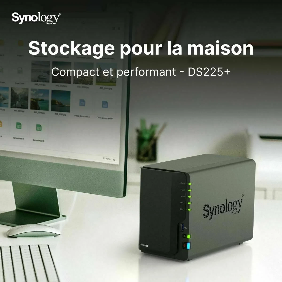 Almacenamiento en Red NAS Synology DS225+ Negro Intel Celeron Intel Celeron J4125