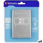 Disco Duro Externo Verbatim STORE 'N' GO Negro Plateado HDD 2 TB (4 Unidades)