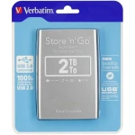Disco Duro Externo Verbatim STORE 'N' GO Negro Plateado HDD 2 TB (4 Unidades)