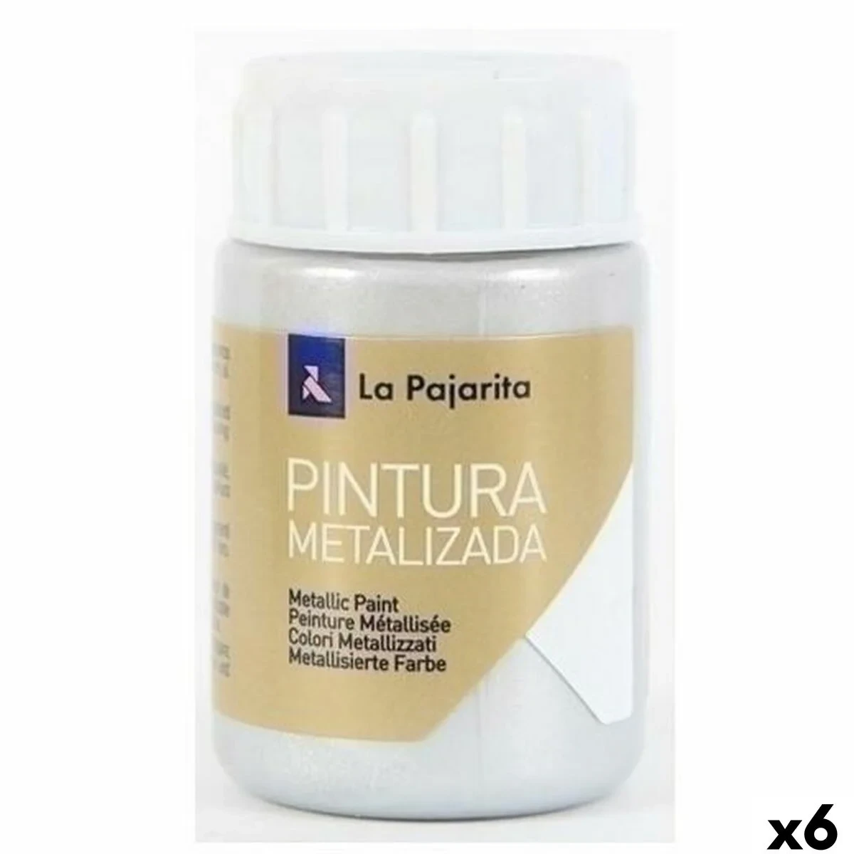 Pintura La Pajarita Plateado 35 ml (6 Unidades)