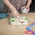 Set de Fiambreras Pyrex Azul Transparente 800 ml 3 Piezas