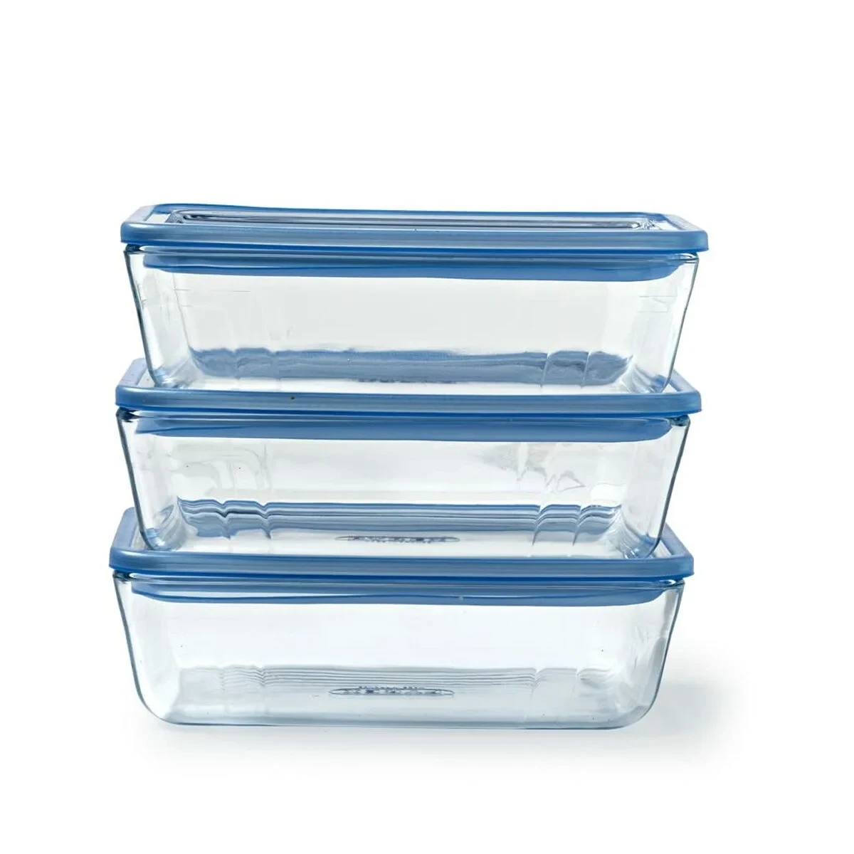 Set de Fiambreras Pyrex Azul Transparente 800 ml 3 Piezas