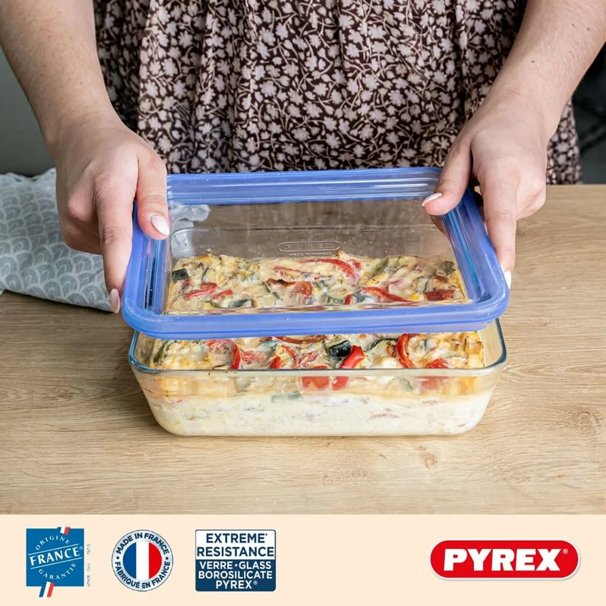 Set de Fiambreras Pyrex Azul Transparente 2,6 L 3 Piezas