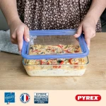 Set de Fiambreras Pyrex Azul Transparente 2,6 L 3 Piezas