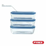 Set de Fiambreras Pyrex Azul Transparente 2,6 L 3 Piezas