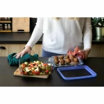 Set de Fiambreras Pyrex Azul Transparente 2,6 L 3 Piezas