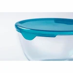 Set de Fiambreras Pyrex Transparente Turquesa 5 Piezas