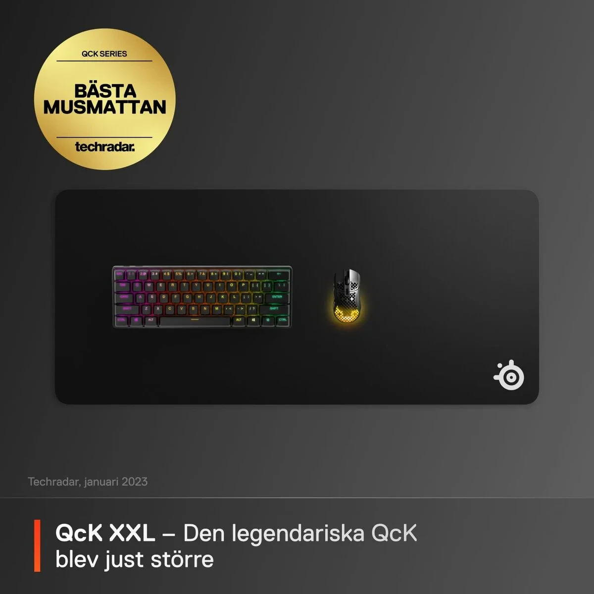 Alfombrilla de Ratón SteelSeries SteelSeries QcK XXL Negro 90 x 40 cm