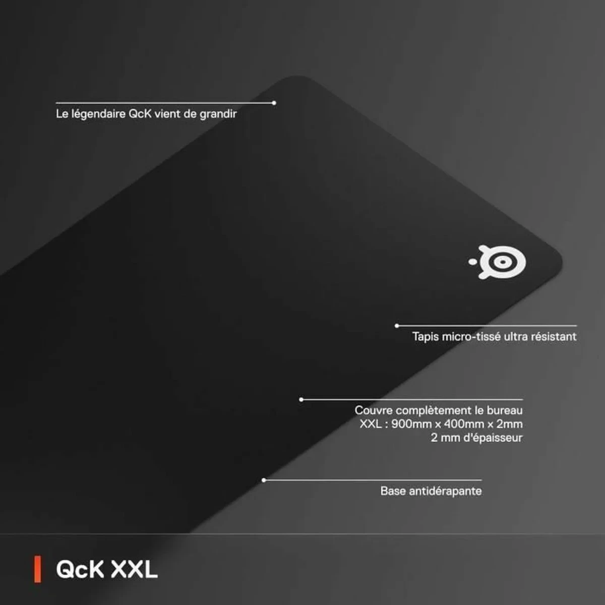 Alfombrilla de Ratón SteelSeries SteelSeries QcK XXL Negro 90 x 40 cm
