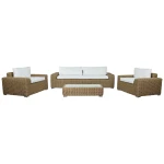 Muebles de Jardín Home ESPRIT Blanco Marrón Beige Marrón claro 248 x 85 x 80 cm 222 x 85 x 80 cm (4 Piezas)