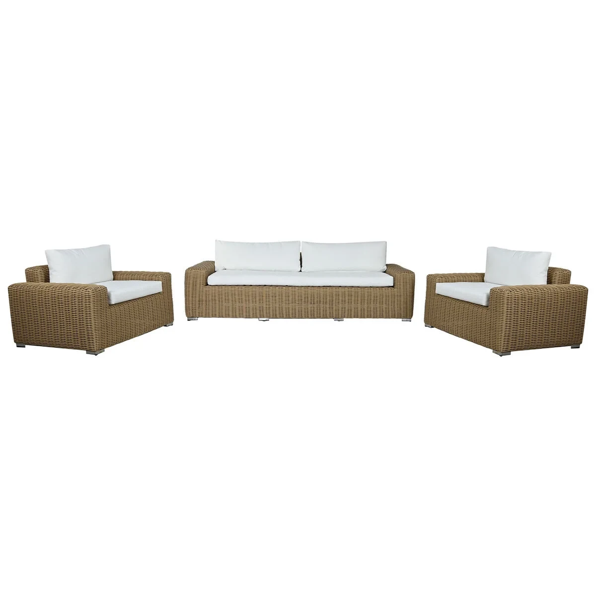 Muebles de Jardín Home ESPRIT Blanco Marrón Beige Marrón claro 248 x 85 x 80 cm 222 x 85 x 80 cm (4 Piezas)