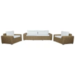 Muebles de Jardín Home ESPRIT Blanco Marrón Beige Marrón claro 248 x 85 x 80 cm 222 x 85 x 80 cm (4 Piezas)