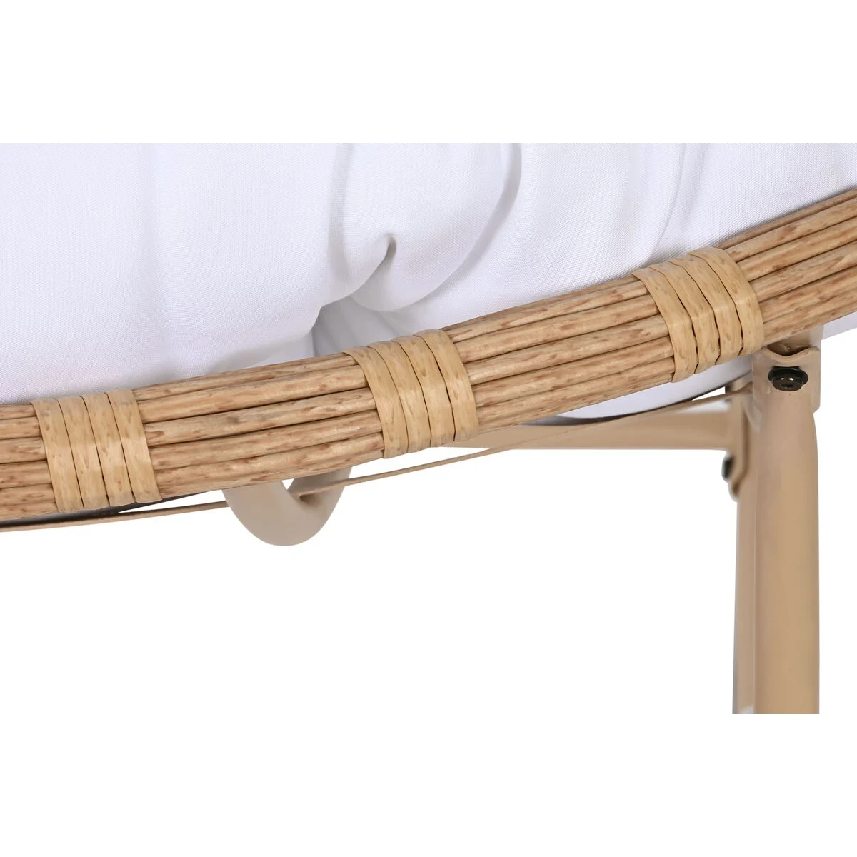 Mecedora Home ESPRIT Blanco Marrón Acero 108 x 108 x 80 cm