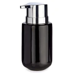 Dispensador de Jabón Berilo Negro Plateado Metal Cerámica 350 ml 7 x 14,5 x 8,5 cm (6 Unidades)